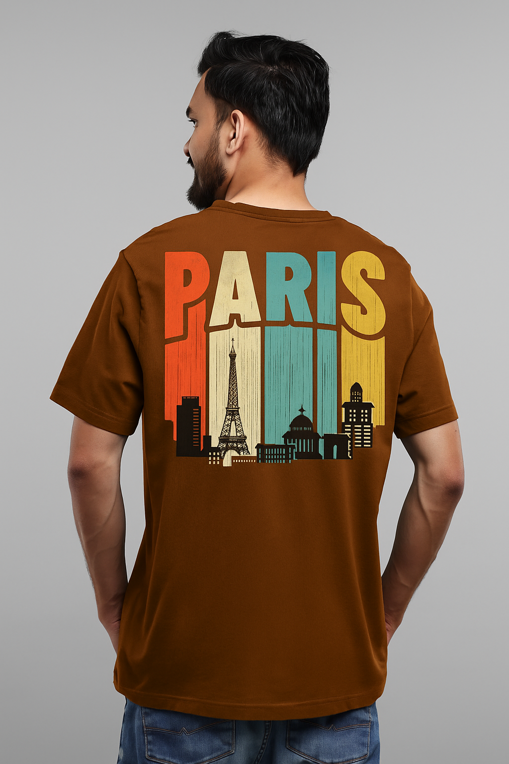 Vintage Paris Drop Shoulder Unisex Oversized T-Shirt D