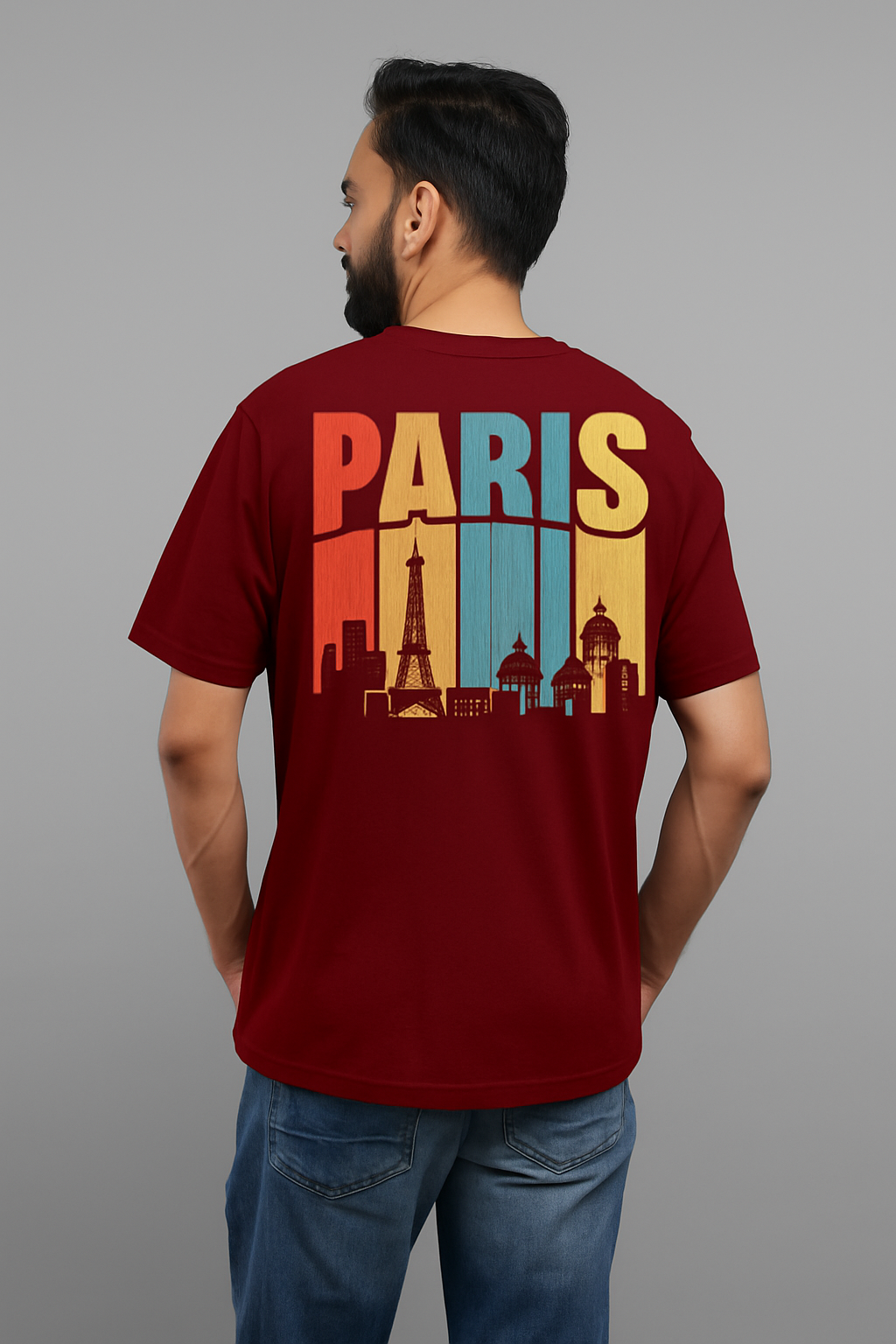 Vintage Paris Drop Shoulder Unisex Oversized T-Shirt D