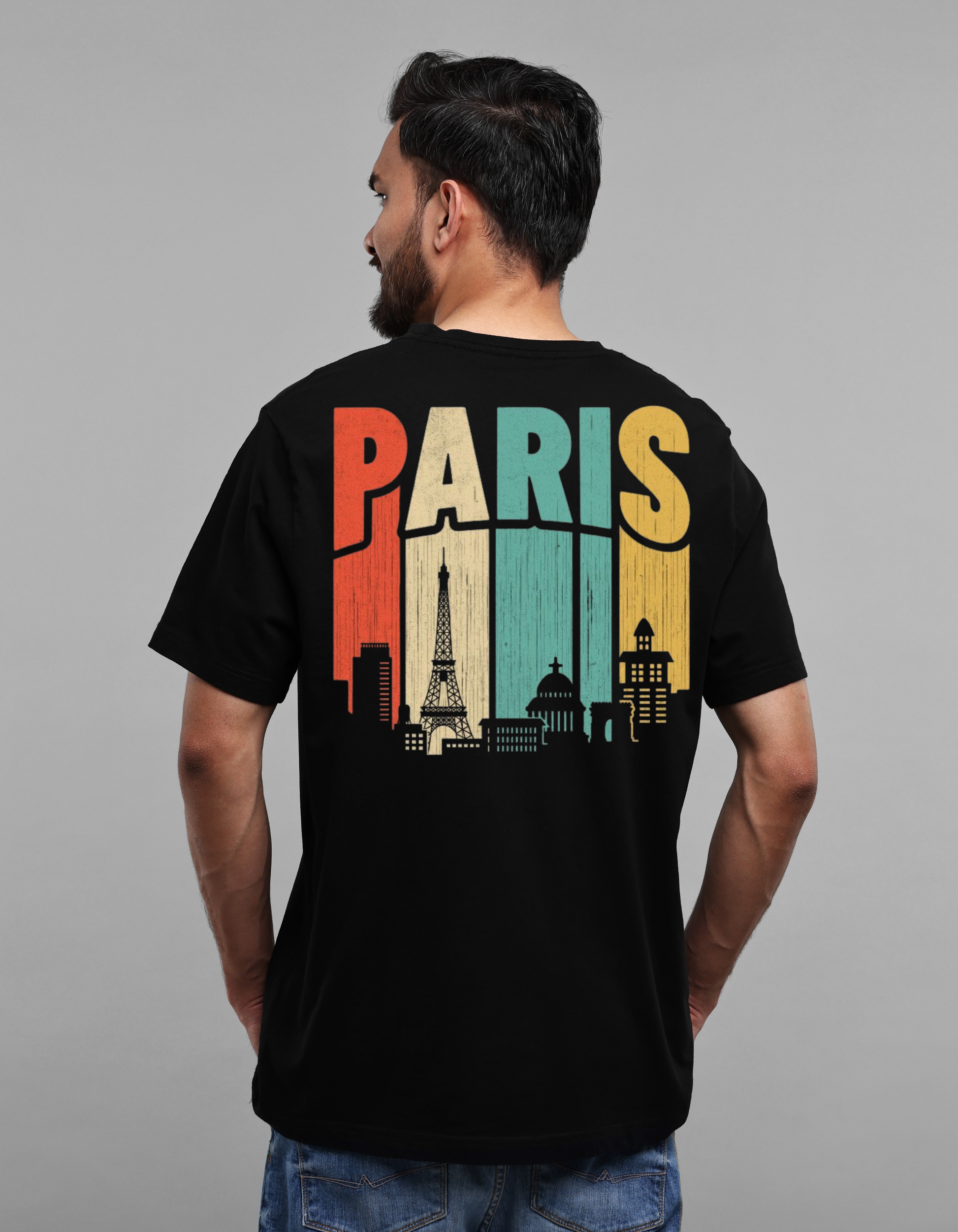 Vintage Paris Drop Shoulder Unisex Oversized T-Shirt D